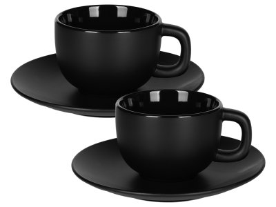 TOTEM Set od dve keramičke šolje za cappuccino sa tacnama, 2 x 200 ml